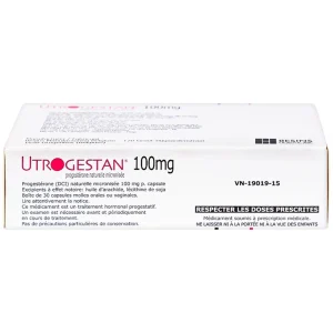 Thuốc Utrogestan 100mg Besins bổ sung nội tiết tố trong bệnh lý sản phụ khoa (2 vỉ x 15 viên)