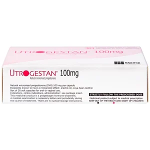 Thuốc Utrogestan 100mg Besins bổ sung nội tiết tố trong bệnh lý sản phụ khoa (2 vỉ x 15 viên)