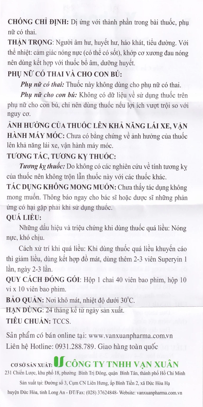 Thuốc V.phonte Vạn Xuân chữa trị phong thấp (40 viên)