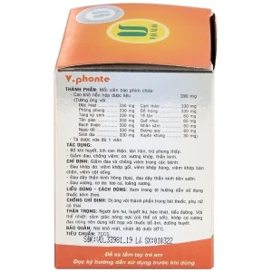 Thuốc V.phonte Vạn Xuân chữa trị phong thấp (40 viên)