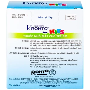 Thuốc nhỏ mắt V.Rohto For Kids giảm mỏi mắt, đỏ mát, ngứa mắt (13ml)