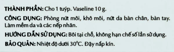 Kem Vaseline Pure OPC phòng nứt môi, khô môi, nứt da bàn chân, bàn tay (10g)
