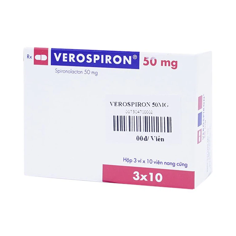 Thuốc Verospiron 50mg Gedeon điều trị tăng huyết áp (3 vỉ x 10 viên)