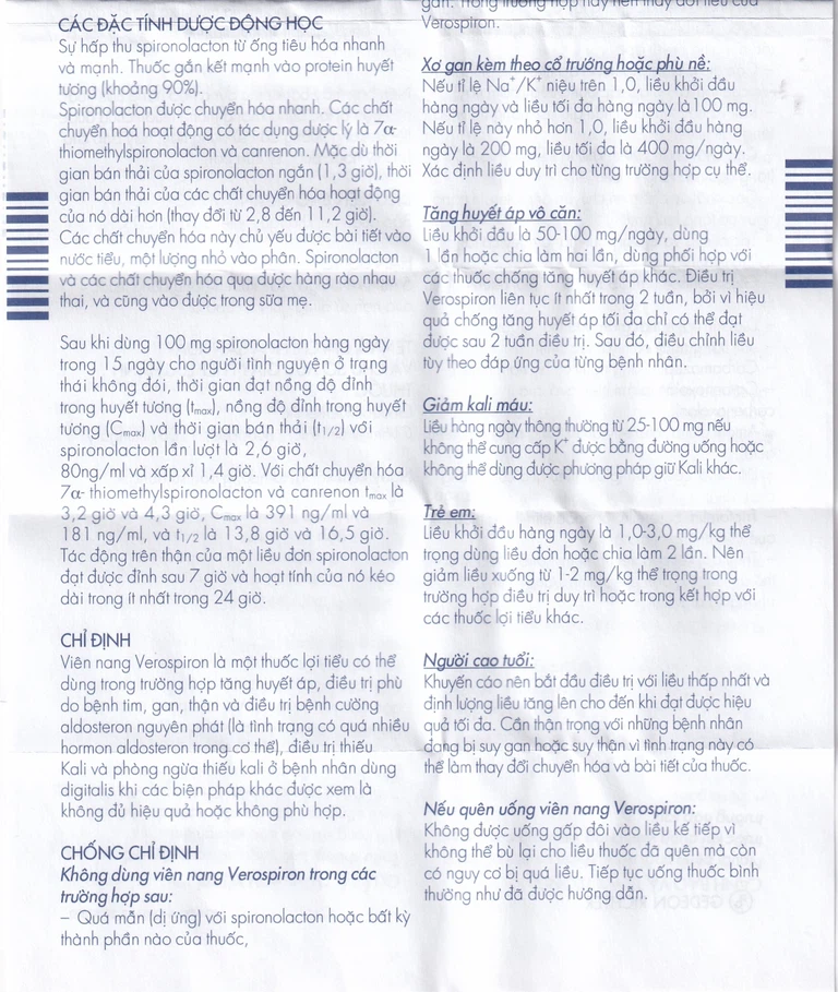 Thuốc Verospiron 50mg Gedeon điều trị tăng huyết áp (3 vỉ x 10 viên)