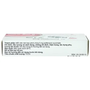 Thuốc Vesicare 5mg Astellas điều trị triệu chứng tiểu không tự chủ (3 vỉ x 10 viên)