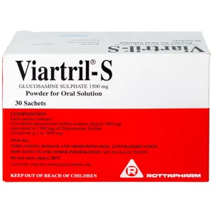Bột pha uống Viartril-S 1500mg Rottapharm giảm triệu chứng thoái hóa khớp nhẹ và trung bình (30 gói)