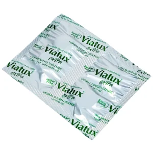 Viên ngậm ho thảo mộc không đường Viatux Extra hỗ trợ giảm ho, rát họng, khàn tiếng (5 vỉ x 4 viên)