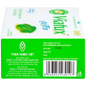 Viên ngậm ho thảo mộc không đường Viatux Extra hỗ trợ giảm ho, rát họng, khàn tiếng (5 vỉ x 4 viên)