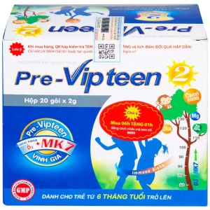 Cốm Pre-Vipteen 2 Vinh Gia giúp tăng chiều cao, tăng sức đề kháng (20 gói x 2g)