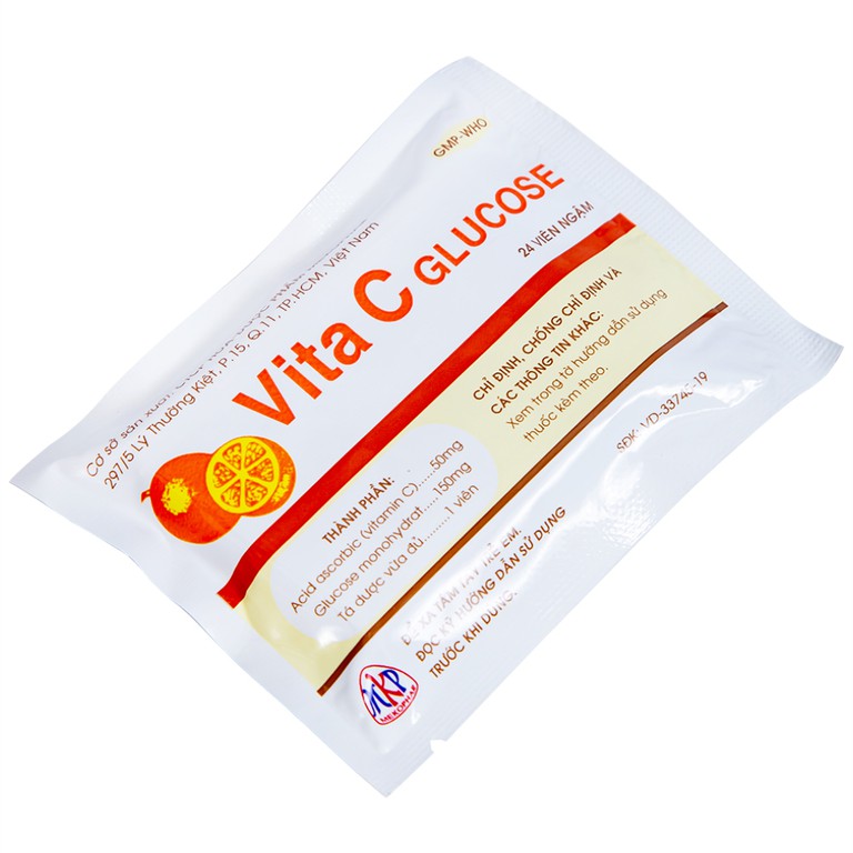 Viên ngậm Vita C Glucose Mekophar bổ sung Vitamin C (46 túi nhôm x 24 viên)