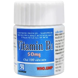 Thuốc Vitamin B1 50mg Nadyphar điều trị các bệnh thiếu Vitamin B1 (100 viên)