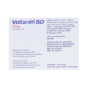 Thuốc Voltaren 50mg Novartis điều trị viêm và thoái hóa của bệnh thấp khớp (1 vỉ x 5 viên)