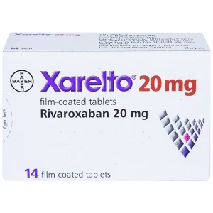 Thuốc Xarelto 20mg Bayer dự phòng đột quỵ và thuyên tắc mạch toàn thân (1 vỉ x 14 viên)