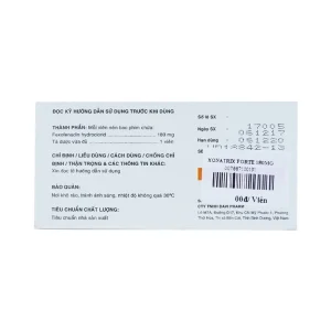 Thuốc Xonatrix Forte 180mg DaviPharm điều trị triệu chứng viêm mũi dị ứng theo mùa (10 vỉ x 10 viên)