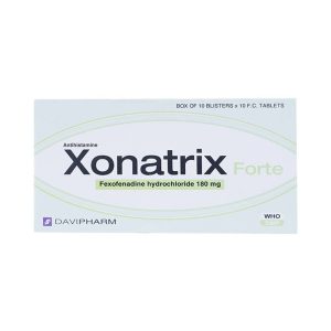 Thuốc Xonatrix Forte 180mg DaviPharm điều trị triệu chứng viêm mũi dị ứng theo mùa (10 vỉ x 10 viên)