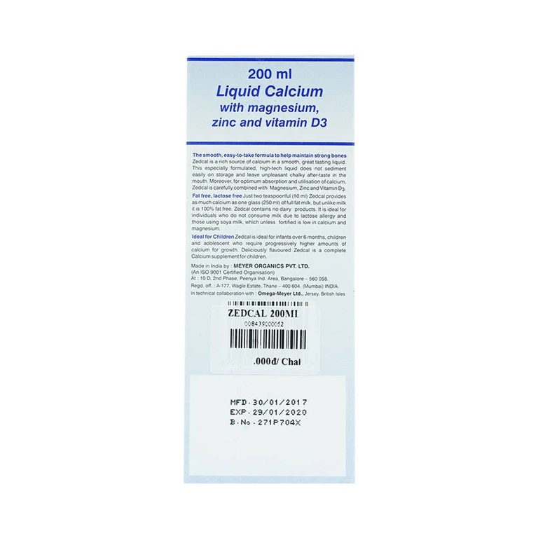 Siro Zedcal Meyer bổ sung Canxi và thiếu hụt Vitamin D3 (200ml)