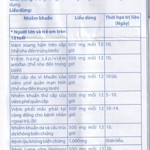 Thuốc Zinmax-Domesco 500mg điều trị nhiễm khuẩn da, nhiễm khuẩn đường tiết niệu (2 vỉ x 5 viên)