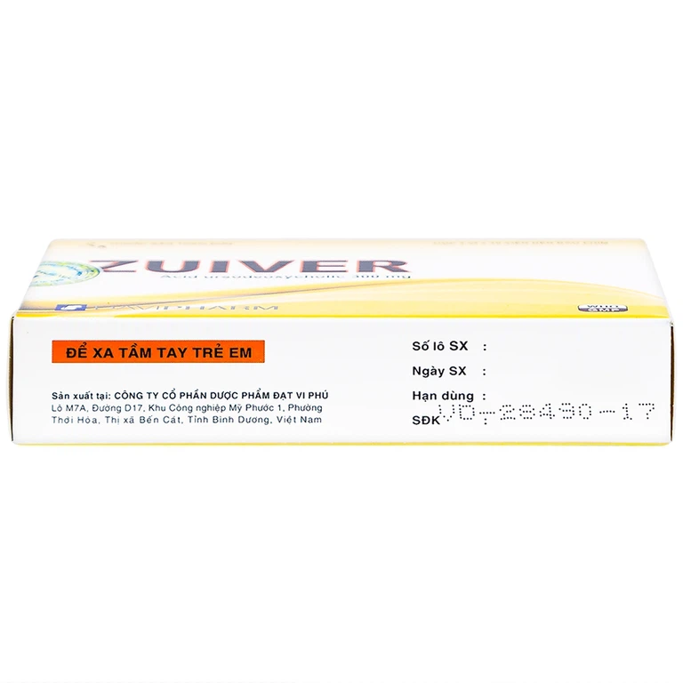 Thuốc Zuiver 300mg DaviPharm làm tan sỏi giàu cholesterol, điều trị sơ gan (3 vỉ x 10 viên)