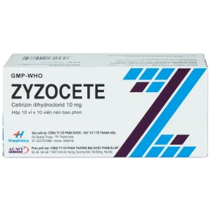 Thuốc Zyzocete Thephaco giảm triệu chứng viêm mũi dị ứng, mày đay (10 vỉ x 10 viên)