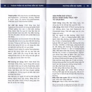 Dung dịch Duo Vital 500ml Gramme Revit giảm đau nhức khớp, thoái hoá khớp