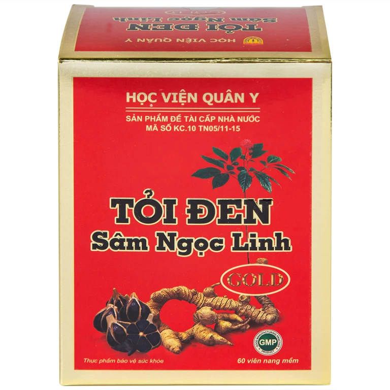 Viên uống Tỏi đen Sâm Ngọc Linh Học Viện Quân Y hỗ trợ tăng cường sức khỏe, chống oxy hóa (60 viên)