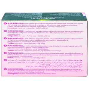 Dung dịch vệ sinh mũi Humer Urgo hỗ trợ vệ sinh mũi trong các bệnh tai mũi họng (18 ống x 5ml)