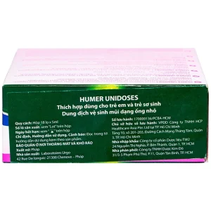 Dung dịch vệ sinh mũi Humer Urgo hỗ trợ vệ sinh mũi trong các bệnh tai mũi họng (18 ống x 5ml)