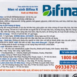 Men vi sinh Bifina R Health Aid bổ sung lợi khuẩn cho tiêu hóa, giảm rối loạn tiêu hóa, đại tràng (60 gói)