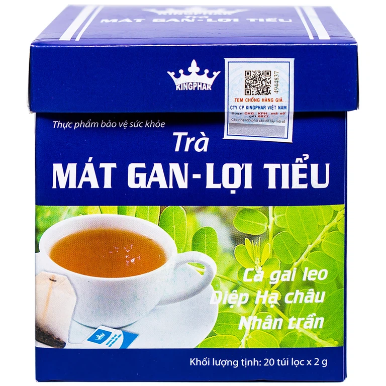 Trà Mát Gan Lợi Tiểu Kingphar tăng cường chức năng gan (20 túi x 2g)