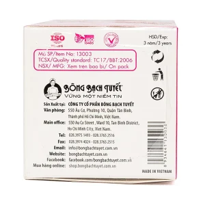 Bông tẩy trang Merilynn Bạch Tuyết mịn, thấm hút tốt, dễ dàng tách lớp (60 miếng)