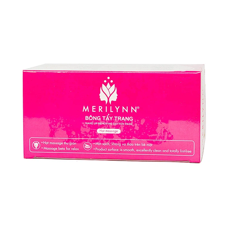 Bông tẩy trang Merilynn Bạch Tuyết mịn, thấm hút tốt, dễ dàng tách lớp (60 miếng)