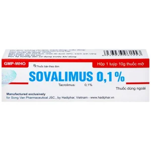 Thuốc mỡ Sovalimus 0.1% Hadiphar điều trị chàm cơ địa (10g)