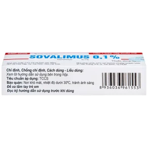 Thuốc mỡ Sovalimus 0.1% Hadiphar điều trị chàm cơ địa (10g)