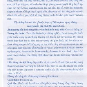 Thuốc mỡ Sovalimus 0.1% Hadiphar điều trị chàm cơ địa (10g)