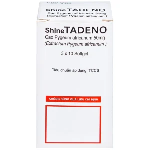 Thuốc ShineTadeno 50mg Medisun phòng và hỗ trợ điều trị rối loạn đường tiểu (3 vỉ x 10 viên)
