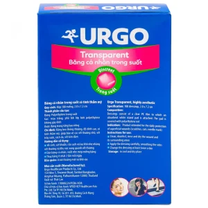 Băng cá nhân trong suốt Urgo Transparent 2cm x 7.2cm bảo vệ vết thương nhỏ, vết trầy xước (100 miếng)