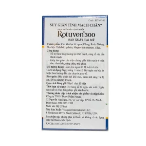 Viên uống Rotuven 300 Garden State Nutritionals điều trị suy giãn tĩnh mạch chân (60 viên)