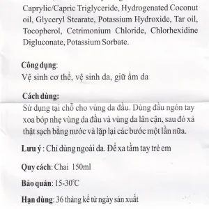 Dầu gội Mintar Liquid Gamma vệ sinh da đầu, sạch gàu, giảm gàu cho da đầu (150ml)