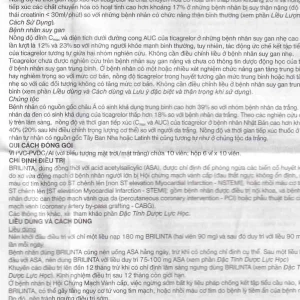 Thuốc Brilinta AstraZeneca giảm nguy cơ bị lên cơn đau tim , đột quỵ (6 vỉ x 10 viên)