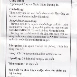 Gel Megaduo hỗ trợ ngừa mụn trứng cá, ngừa thâm, dưỡng da (15g)