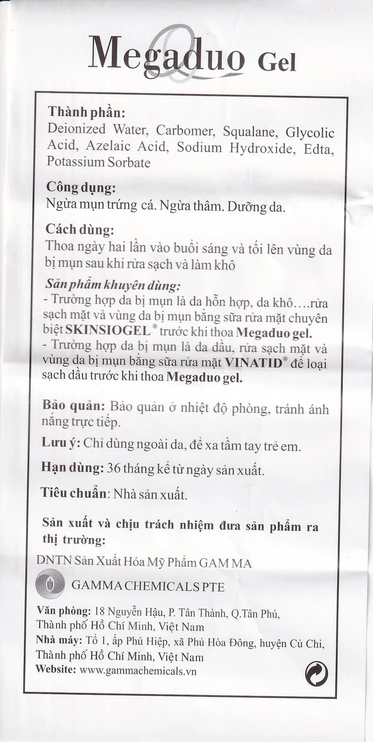 Gel Megaduo hỗ trợ ngừa mụn trứng cá, ngừa thâm, dưỡng da (15g)
