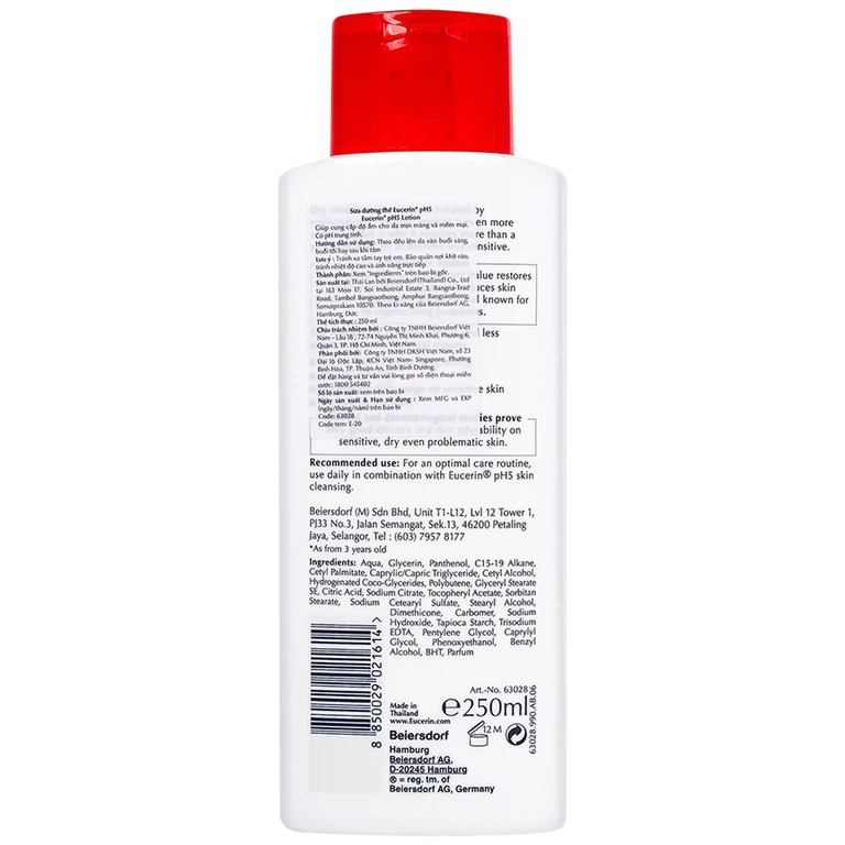 Sữa dưỡng thể Eucerin pH5 Lotion cung cấp độ ẩm cho da mịn màng và mềm mại (250ml)
