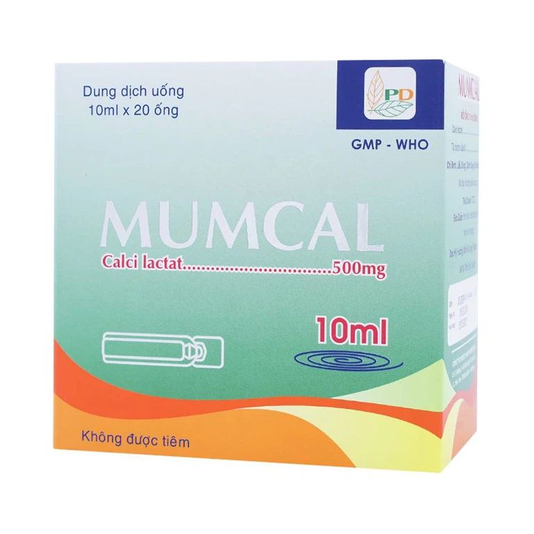 Dung dịch uống Mumcal 500mg Phương Đông bổ sung Canxi cho phụ nữ mang thai (20 ống x 10ml)