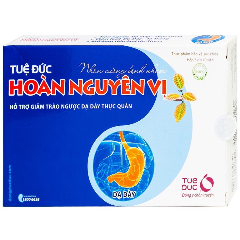 Viên uống Tuệ Đức Hoàn Nguyên Vị hỗ trợ giảm trào ngược dạ dày thực quản (2 vỉ x 10 viên)