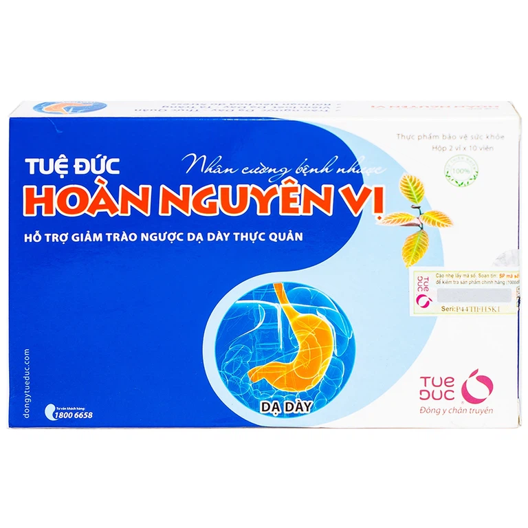 Viên uống Tuệ Đức Hoàn Nguyên Vị hỗ trợ giảm trào ngược dạ dày thực quản (2 vỉ x 10 viên)
