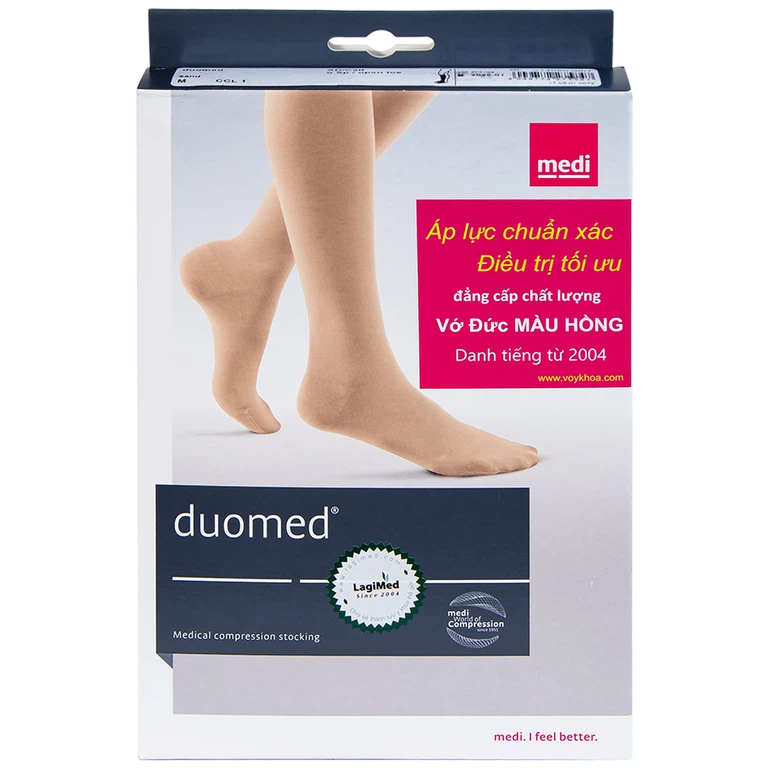 Vớ gối y khoa Duomed size M hỗ trợ điều trị suy tĩnh mạch, phù chân, đau nhức chân