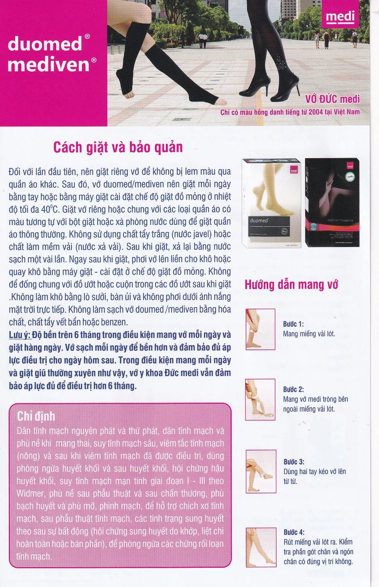 Vớ gối y khoa Duomed size M hỗ trợ điều trị suy tĩnh mạch, phù chân, đau nhức chân