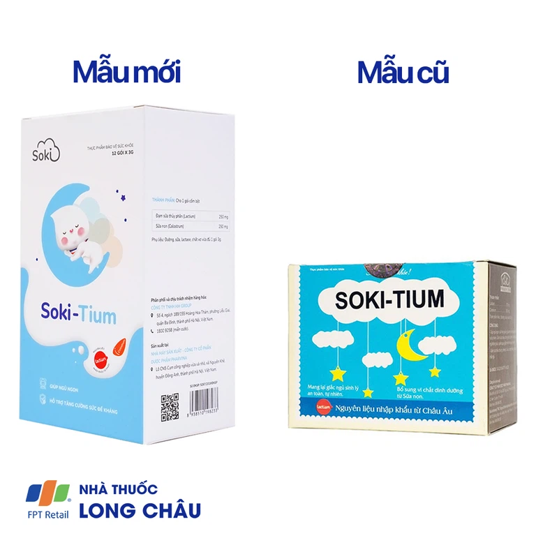 Bột hòa tan Soki-Tium giúp ngủ ngon, tăng sức đề kháng (12 gói x 3g)