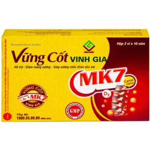 Viên uống Vững Cốt Vinh Gia hỗ trợ giảm loãng xương, giúp xương chắc khỏe dẻo dai (2 vỉ x 10 viên)