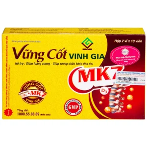 Viên uống Vững Cốt Vinh Gia hỗ trợ giảm loãng xương, giúp xương chắc khỏe dẻo dai (2 vỉ x 10 viên)
